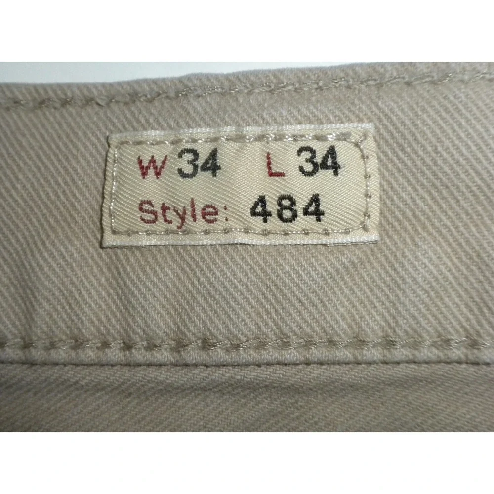 J Crew Pants Mens 34x34 Beige 484 Stretch‎ Chino Slim Fit Tapered Leg Jeans